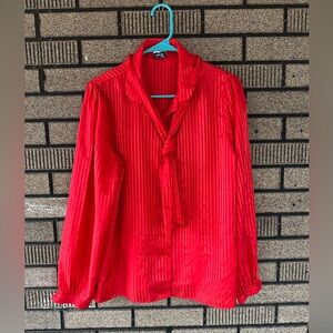 7 West Vintage Red Silky Women’s Button Down Blouse